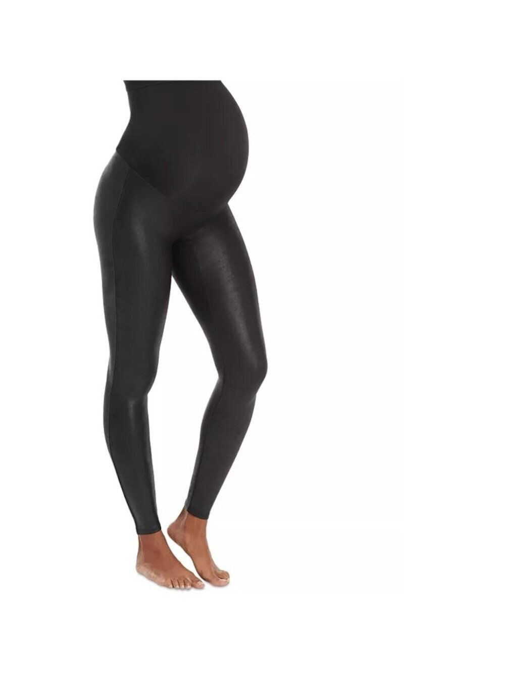 SPANX Mama Maternity Faux Leather Leggings Black Size M
